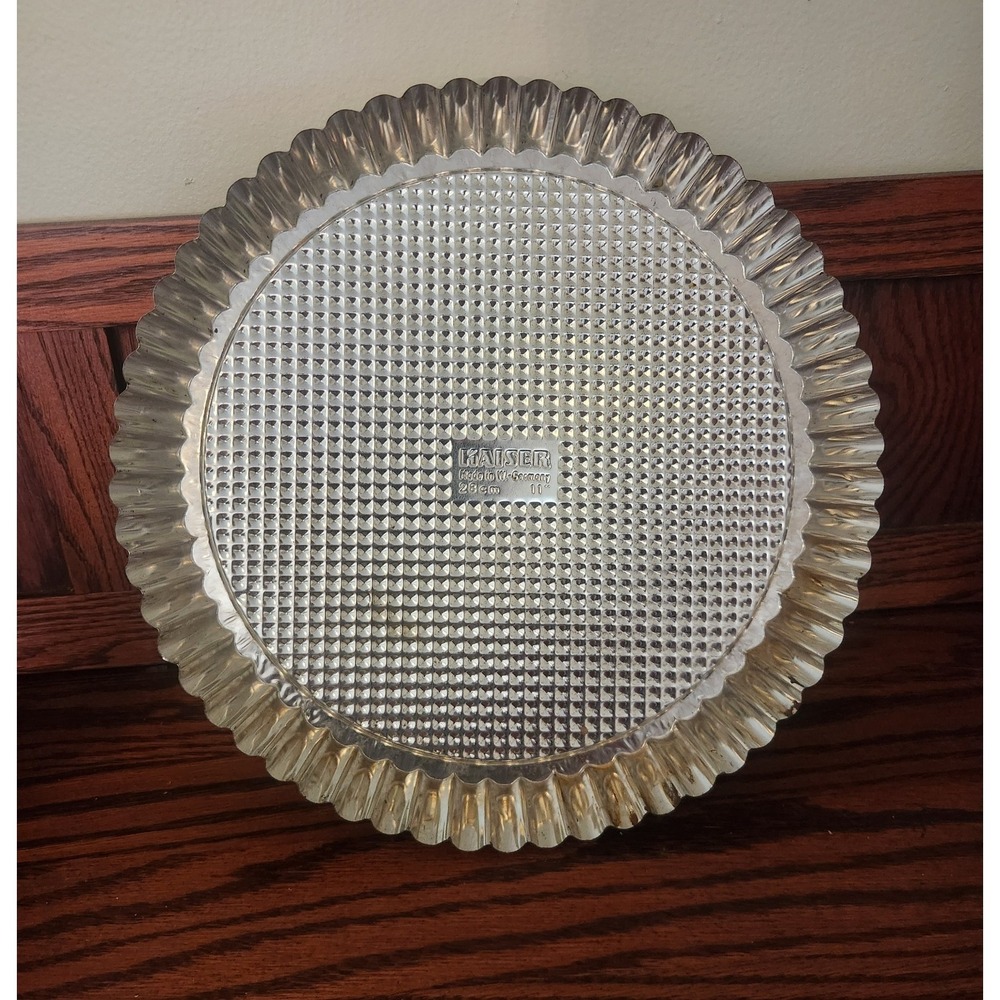 Kaiser 11 Inch Tart Pan Fluted Round Tinned Steel Made in West Germany Vintage